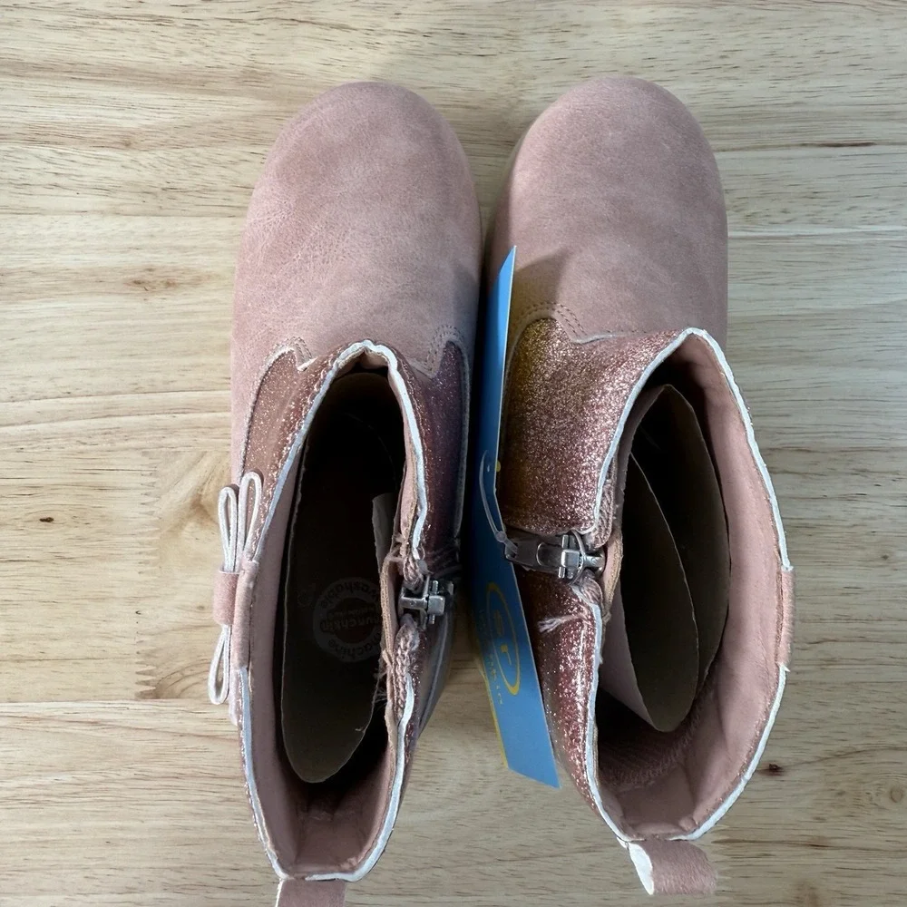 Munchkin Stride Rite Little Girl's Size 11M‎ Avalon Pink Glitter Side-Zip Boots